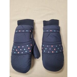 Conroy Ladies Blue Puffer Mittens Insulated Winter Gloves Sz L Dura-Hide